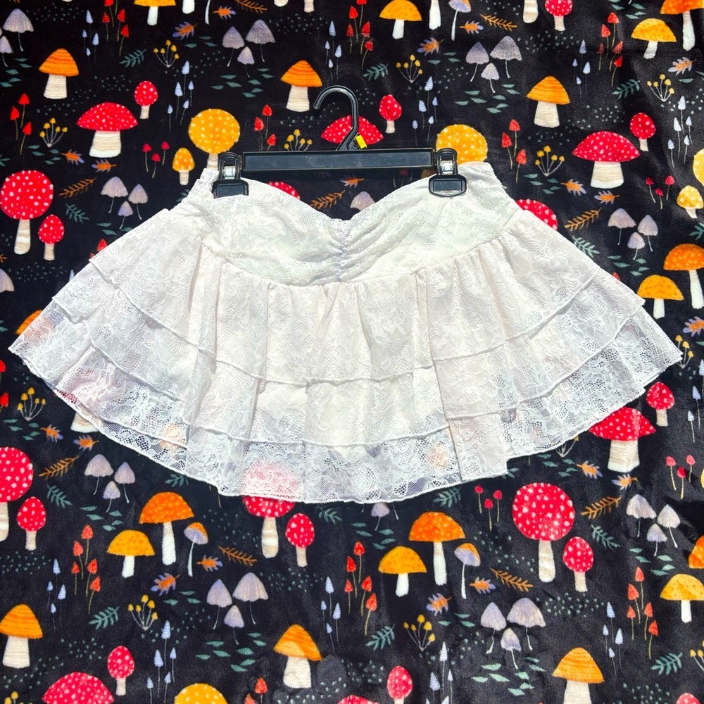 0XL White Lace Tiered Skort NWOT